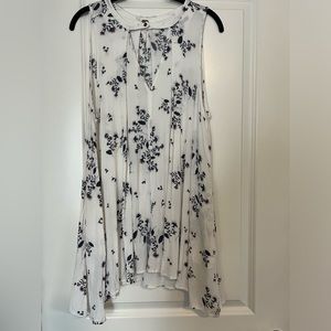 Free People Snap Out Of It White Floral Swing Dress Tunic